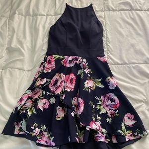 Navy and Flower Dress